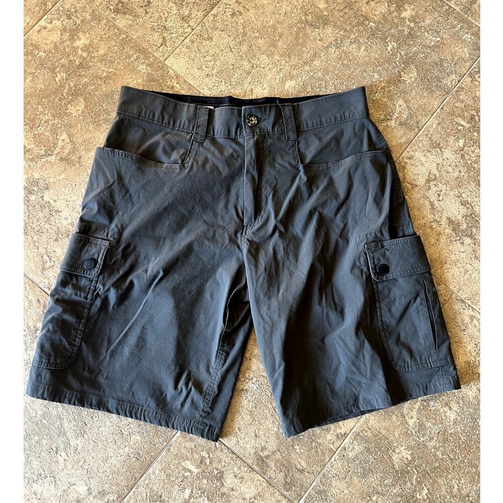 Orvis gray shorts flat front, cargo, men's 32